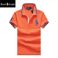 ralph lauren tee-shirt coton pima big pony orange